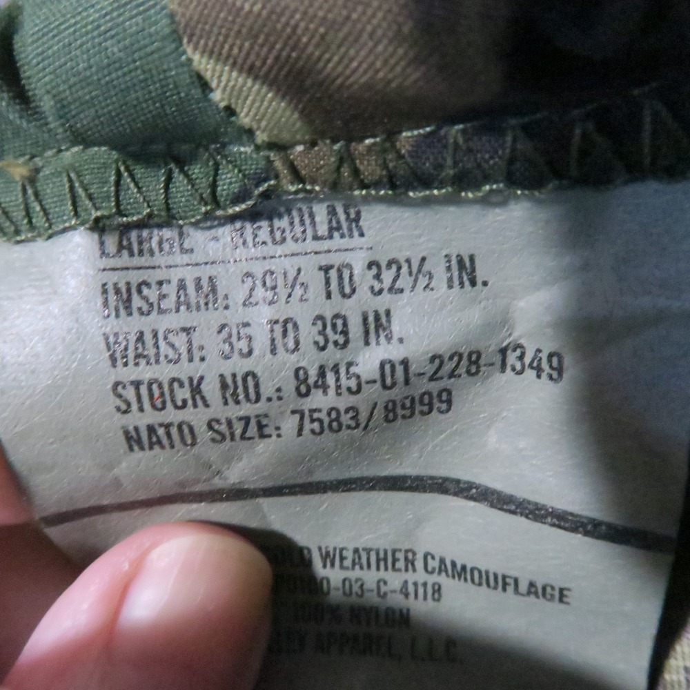 US Military Woodland Camo Trousers L Cold Weather Survival Tactical Vintage 2001 - Picture 8 of 9